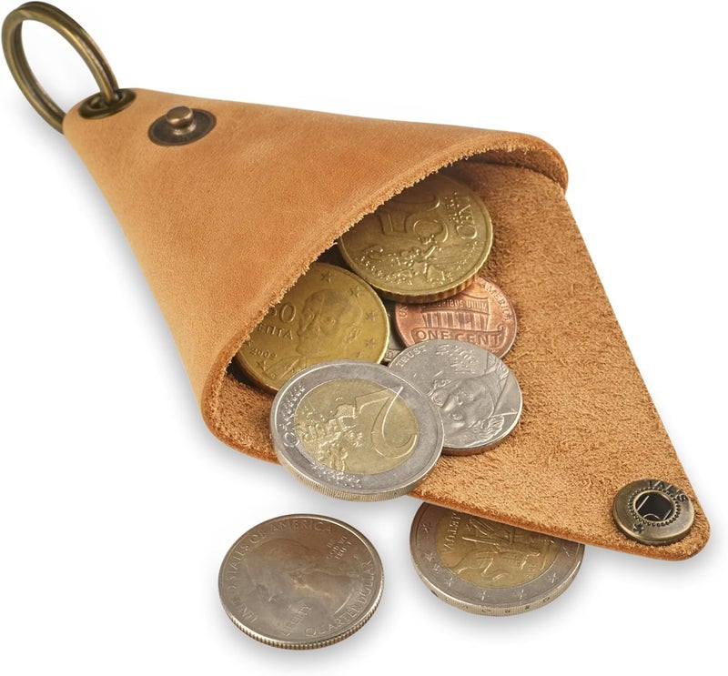 MAKYN Store Leather Keychain Pouch, Key Holder Coin Purse, Coin Purse Keychain, Small Leather Key Pouch, Purse Keychain Holder (Vintage Brown) - Image 3
